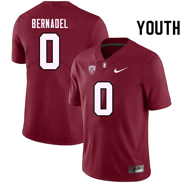 Youth #0 Gaethan Bernadel Stanford Cardinal College Football Jerseys Stitched Sale-Cardinal